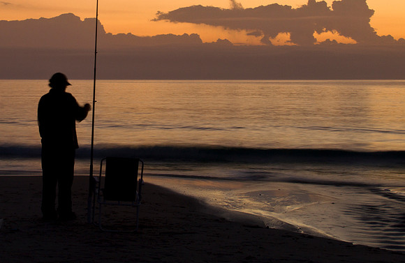 Jervis Bay, NSW - Fisherman at Sunset
